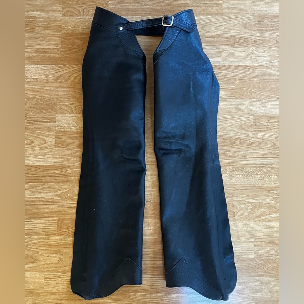 Women’s Vintage Leather Motorcycle Chaps - Medium